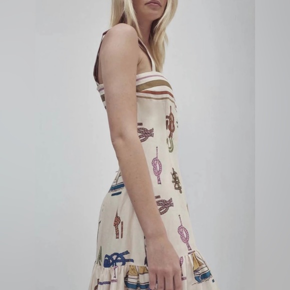 Lena Vie Ships Ahoy Sundress In Cotton, Nautical Print, (Alemais Like Sundress) - Picture 4 of 7